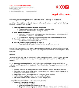 Application Note: Convert your earlier generation extruder from a liability to an asset!